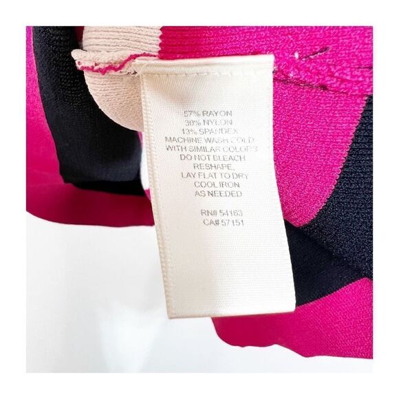 Eliza J Dress Mock Neck Sleeveless Knit Multicolor Striped Sheath Womens 12 - Picture 5 of 9